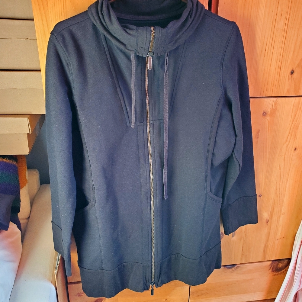 Neon Buddha Women's Black Longline Cotton Cardigan size Small